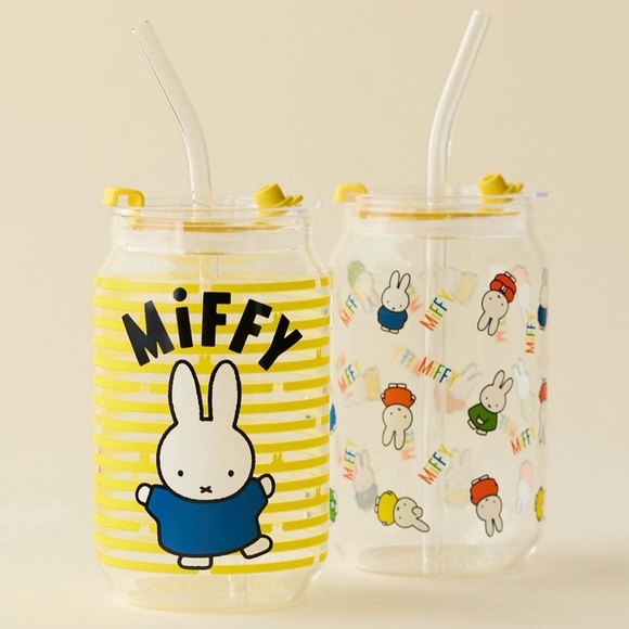 miffy Other - Miffy Drinking Glass Set with Glass Straw | 16oz